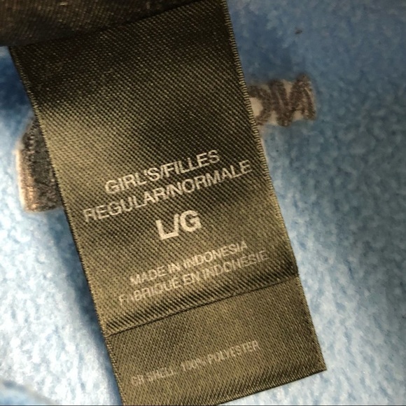 The North Face Baby Blue Fleece Jacket Girls Sz L - Picture 10 of 11